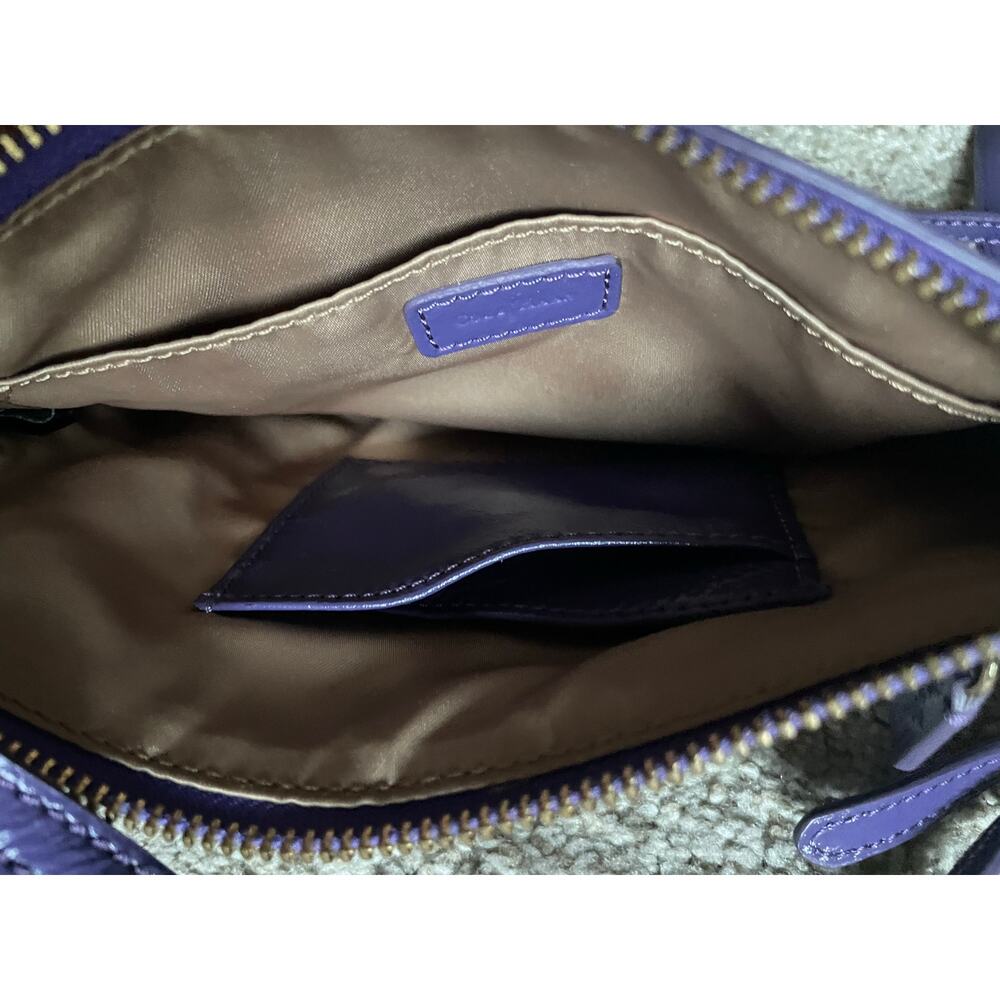 Cole Haan Womens/Teen Crossbody Vivid Purple Purse 5x8 inches Gold accents - Picture 6 of 9